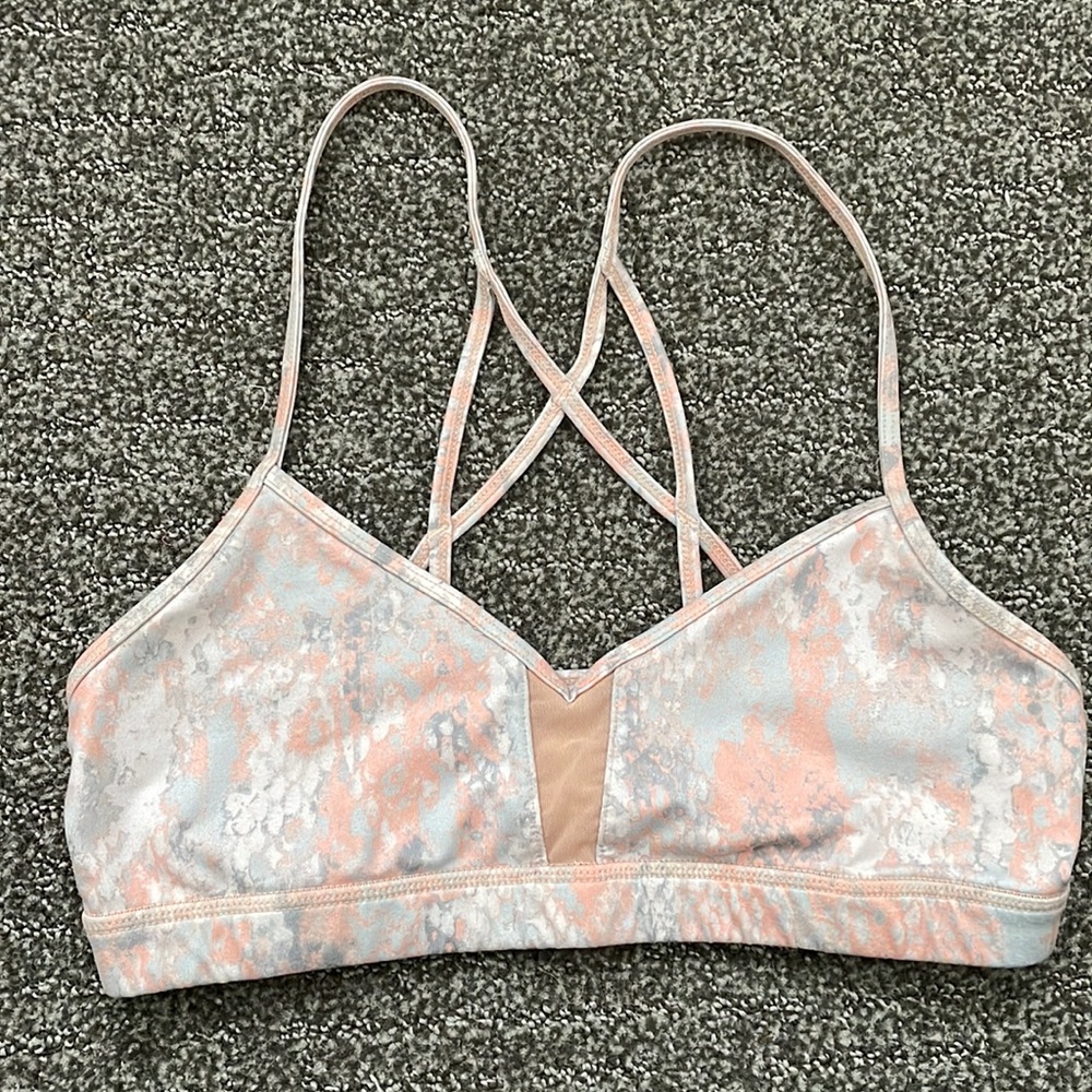Alo pastel and mesh sports bra